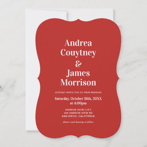 Red Photo Wedding Invitation