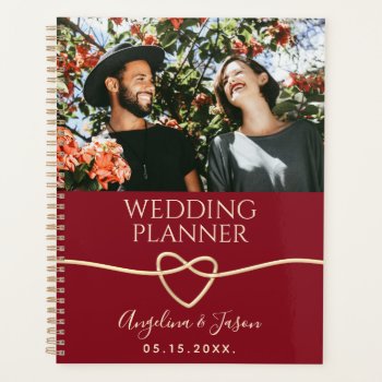 Red Photo Wedding Planner by WeddingsByYanaBor at Zazzle