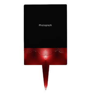 Red Photograph Template Cake Topper