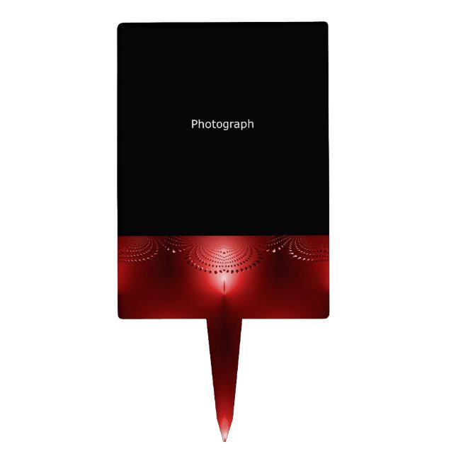Red Photograph Template Cake Topper (Front)