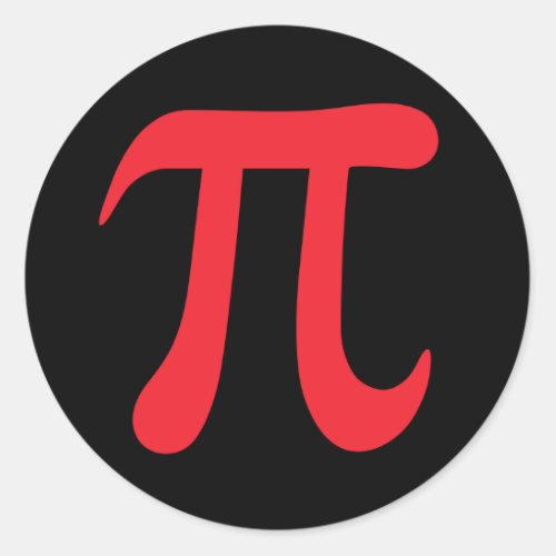 Red pi mathematical symbol on black stickers