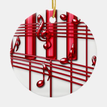 Red Piano Keyboard Ornament by dreamlyn at Zazzle