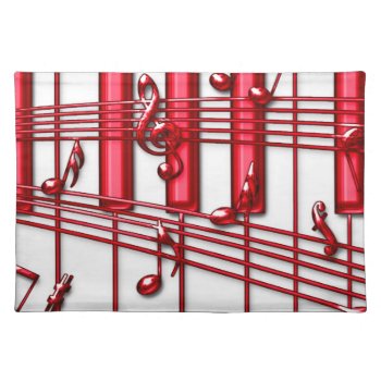 Red Piano Keyboard Placemat by dreamlyn at Zazzle