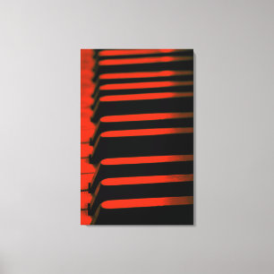 Red Piano Keys Canvas Print