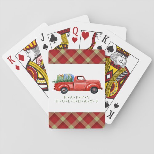 Red Pick_Up Truck and Tree Playing Cards
