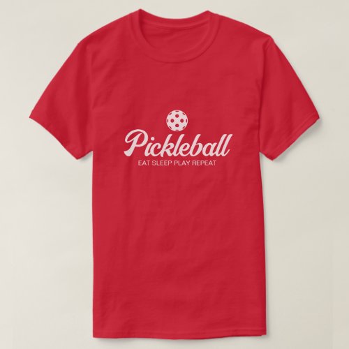 Red pickleball t shirt for men