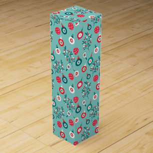 Red Pickleballs, minty 🎄Christmas pattern Wine Box