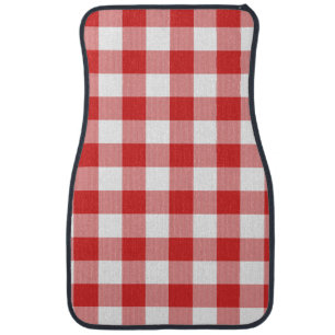 Red picnic checkers car mat