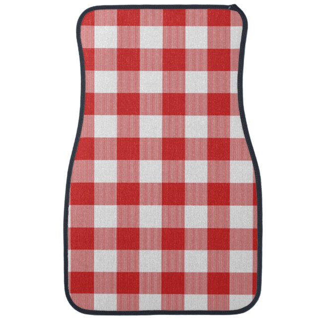 Red picnic checkers car mat (Front)
