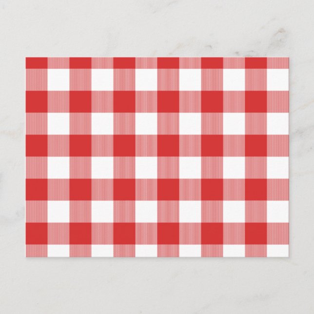 Red picnic checkers postcard (Front)