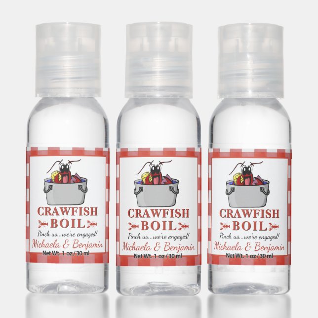 Red Picnic Crawfish Boil Lobster Party Engagement Hand Sanitizer (Set)