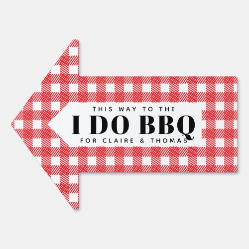 Red Picnic I Do BBQ Direction Road Sign