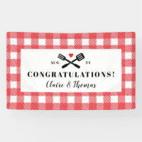 Red Picnic Plaid Cloth I Do BBQ Welcome
