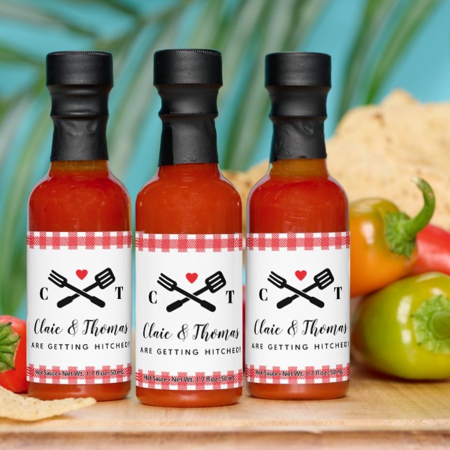 Red Picnic Plaid I Do BBQ Hot Sauces (Multi)