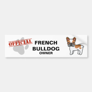 Red Piebald Cartoon French Bulldog Bumper Sticker