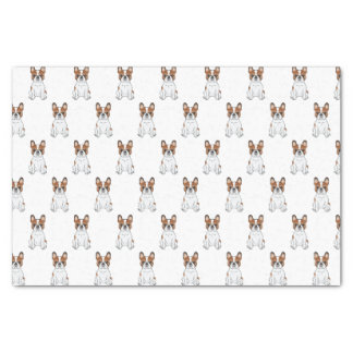 Red Piebald French Bulldog Cartoon Dog Pattern Tissue Paper