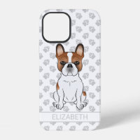 Red Piebald French Bulldog Cute Cartoon Dog & Name