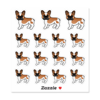 Red Piebald French Bulldog Cute Cartoon Dogs Sticker