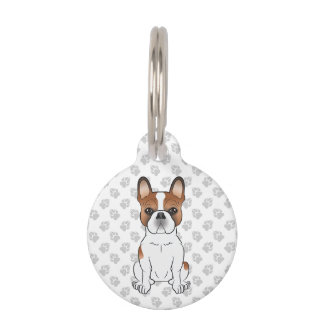 Red Piebald French Bulldog Cute Dog &amp; Pet's Info Pet ID Tag