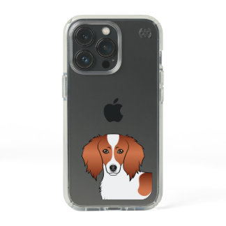 Red Piebald Long Hair Dachshund Cartoon Dog Head Speck iPhone 13 Pro Case