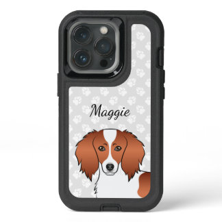Red Piebald Long Hair Dachshund Cartoon Dog &amp; Name iPhone 13 Pro Case