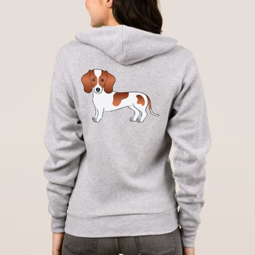 Red Piebald Short Hair Dachshund Cute Cartoon Dog Hoodie