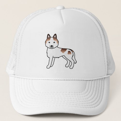 Red Piebald Siberian Husky Cute Cartoon Dog Trucker Hat
