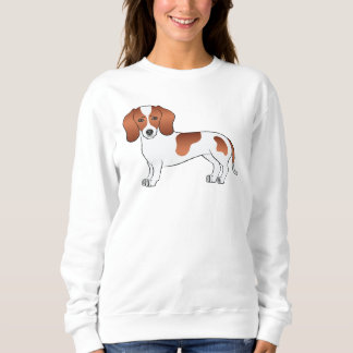 Red Piebald Smooth Hair Dachshund Cute Cartoon Dog Sweatshirt