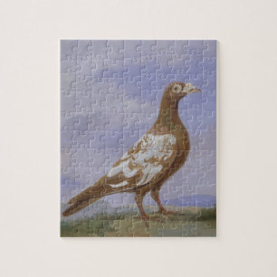 Red Pied Carrier Pigeon (oil on canvas) Jigsaw Puzzle