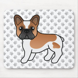 Red Pied French Bulldog Cute Cartoon Dog Mouse Pad