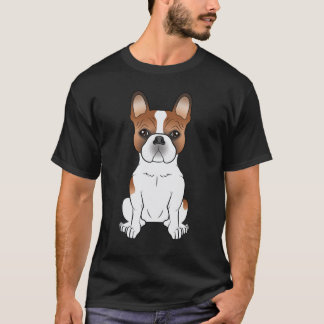 Red Pied French Bulldog Frenchie Cute Cartoon Dog T-Shirt