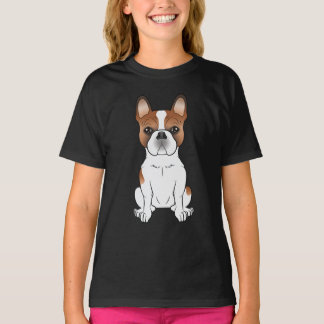 Red Pied French Bulldog Frenchie Cute Cartoon Dog T-Shirt