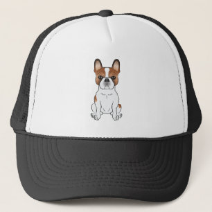 Red Pied French Bulldog Frenchie Cute Cartoon Dog Trucker Hat