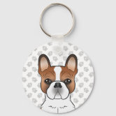 Pied French Bulldog Keychain