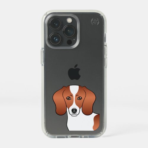 Red Pied Short Hair Dachshund Cartoon Dog Head Speck iPhone 13 Pro Case