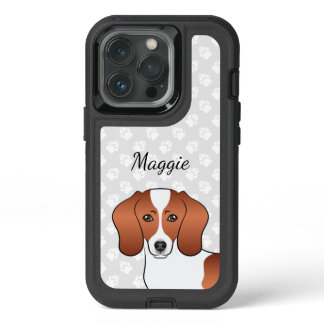 Red Pied Short Hair Dachshund Cartoon Dog &amp; Name iPhone 13 Pro Case