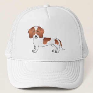 Red Pied Short Hair Dachshund Cute Cartoon Dog Trucker Hat