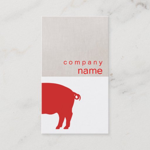 Customizable Red Pig Business Card