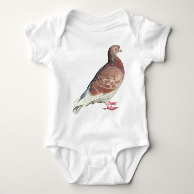 Red Pigeon (isolated) Baby Bodysuit (Front)