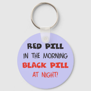 Red Pill Black Pill Keychain