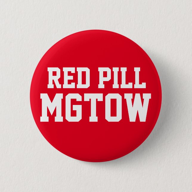 Red Pill MGTOW Pinback Button (Front)