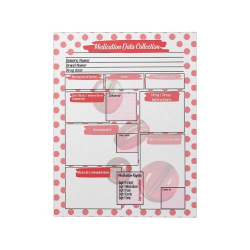 Red Pills Healthcare Student Medication Template  Notepad