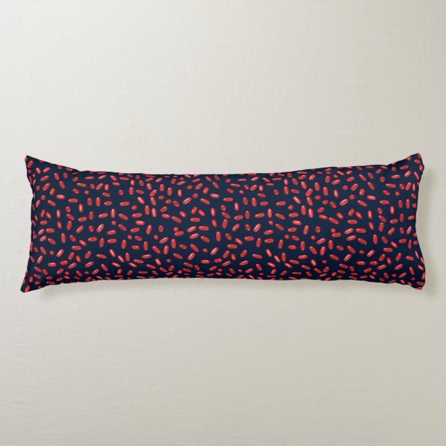 Red Pills Repeating Pattern Body Pillow (Front)