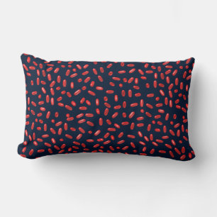 Red Pills Repeating Pattern Lumbar Pillow