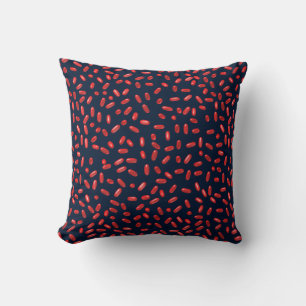 Red Pills Repeating Pattern Throw Pillow