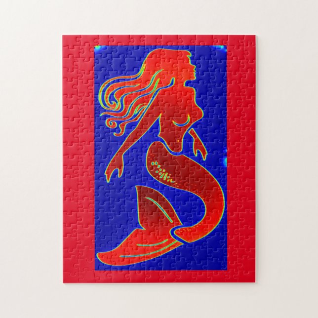red pin-up mermaid jigsaw puzzle (Vertical)