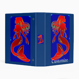 red pin-up mermaid mini binder