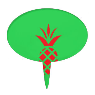 Red Pine apple in Green Cake Topper