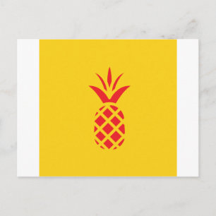 Red Pine Apple in Yellow. Postcard