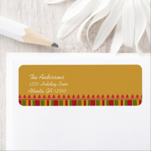 Red Pine Stripe Trees Return Address Label